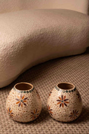 Vaso em Bamboo e Mosaico de Capiz